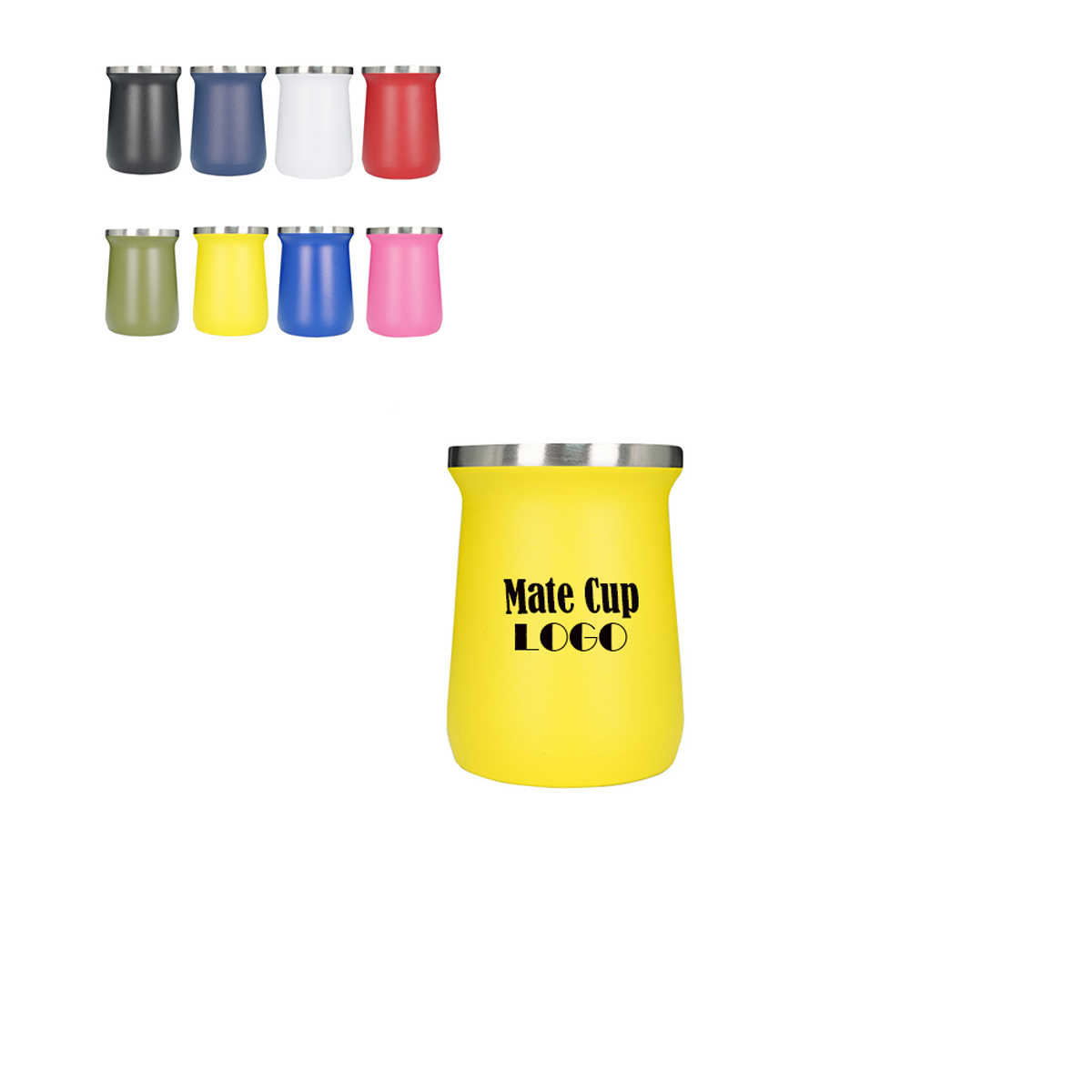 Taza de acero inoxidable. 150g, 10,2 x 7,6 cm, 237 ml. 